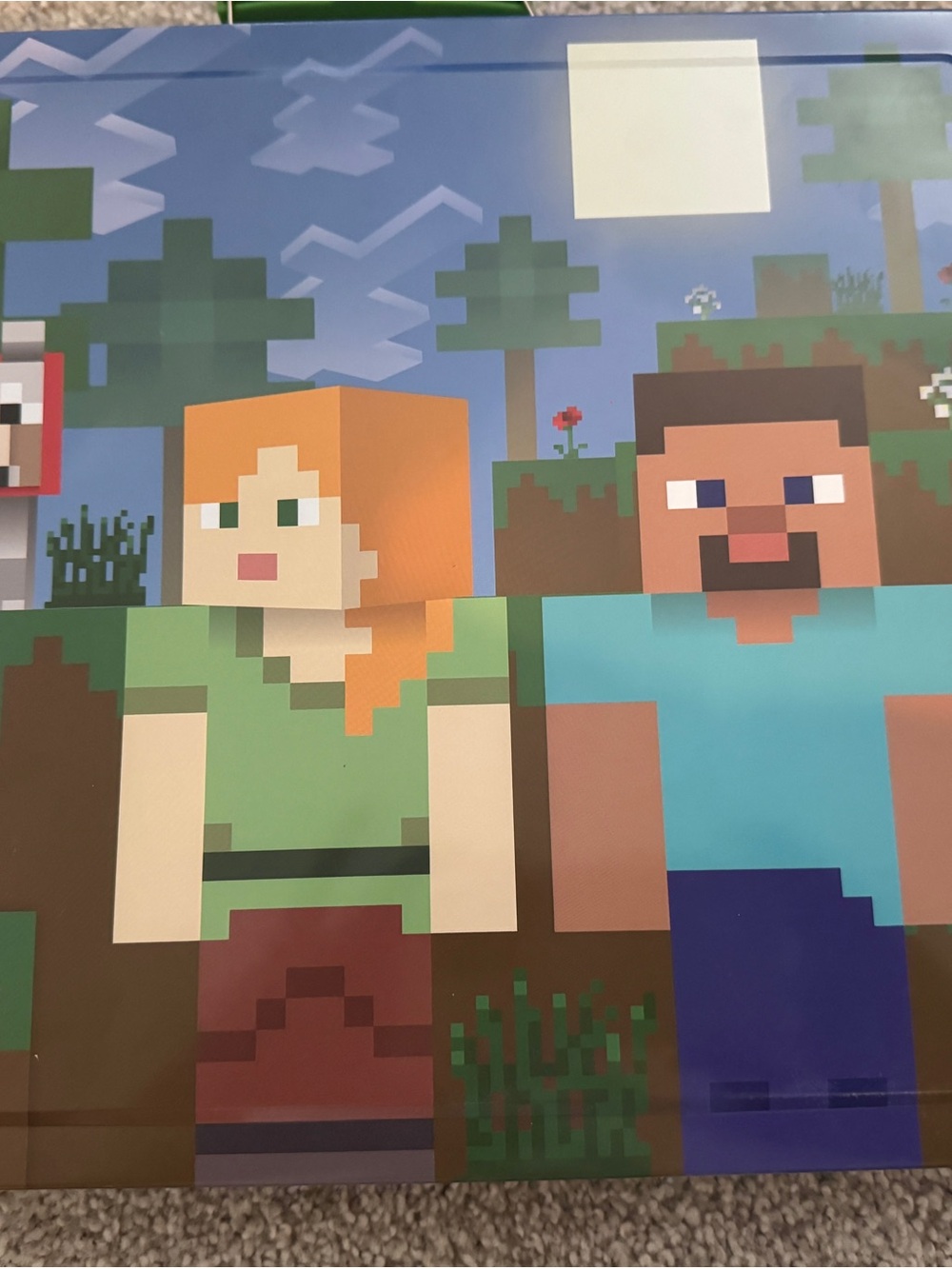 Minecraft-themed tin carrying case
